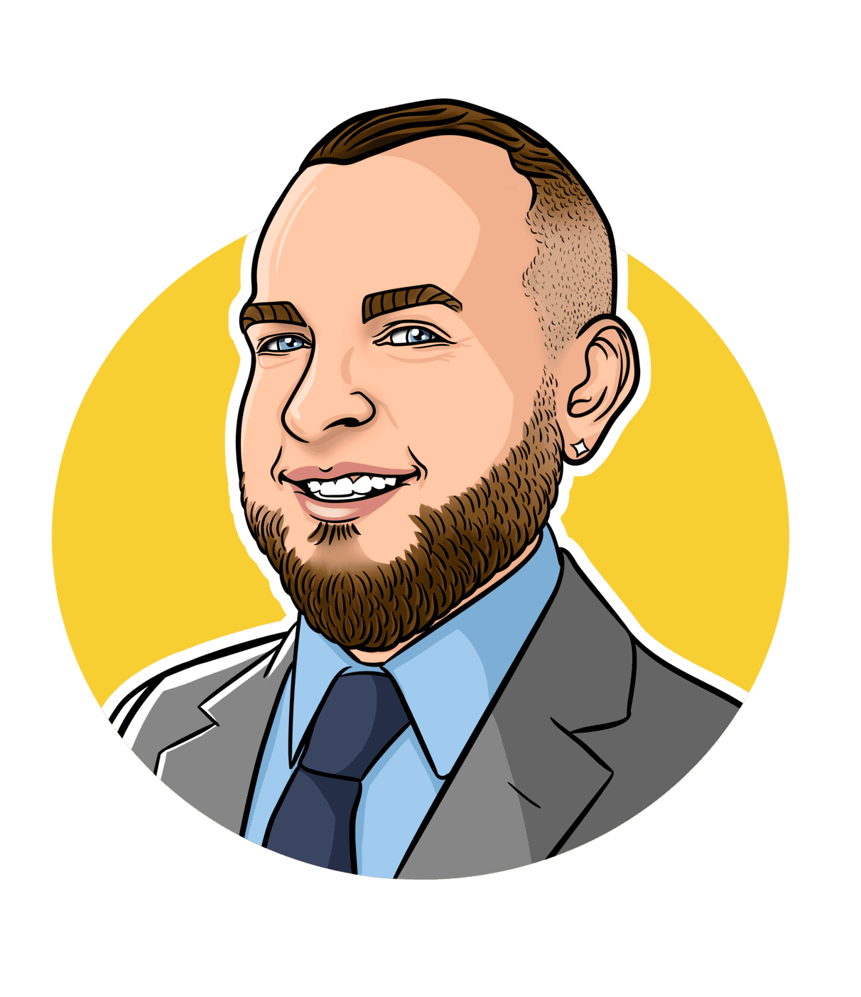 Caricatura individual masculina desde el pecho