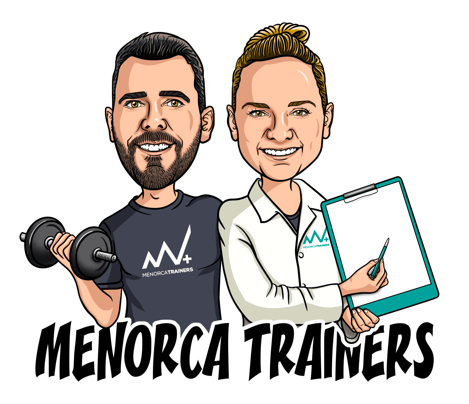 2 personas con texto