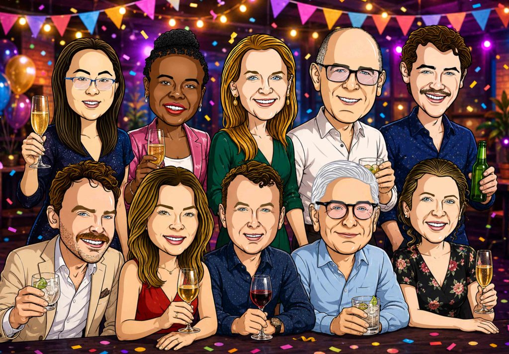 Regalo caricatura fiesta