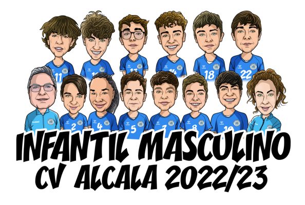 Caricatura Equipo Deporte Voleibol