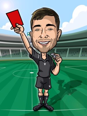 Caricatura Arbitro Deporte Futbol