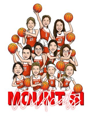 Caricatura Deporte Equipo Baloncesto