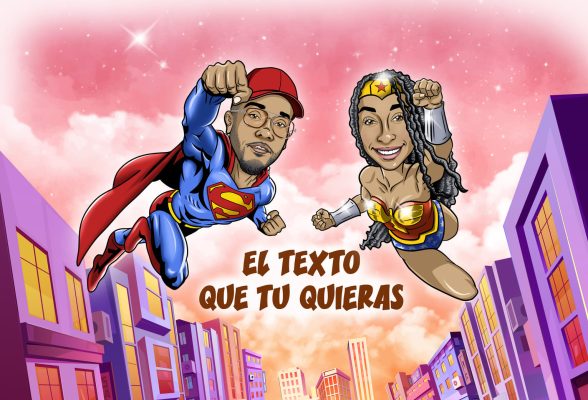Caricatura de superhéroes
